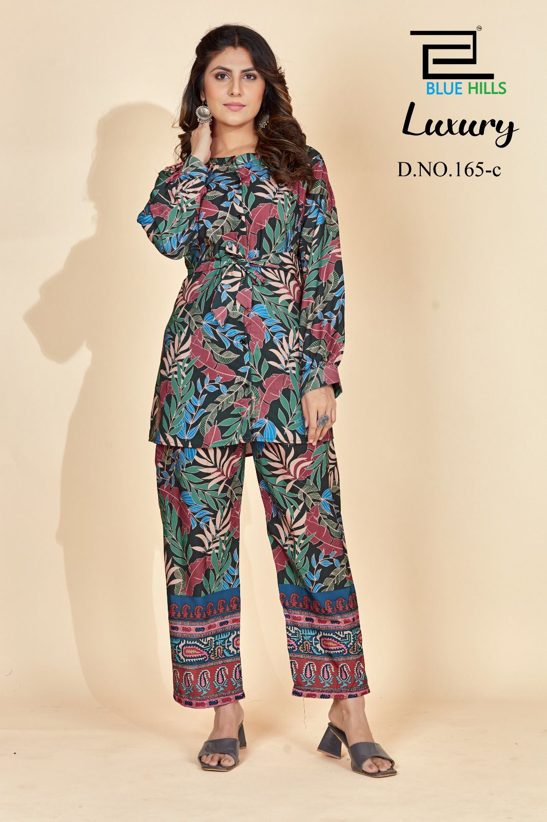 Blue Hills Luxury Printed  Co Ord Set Western Catalog
